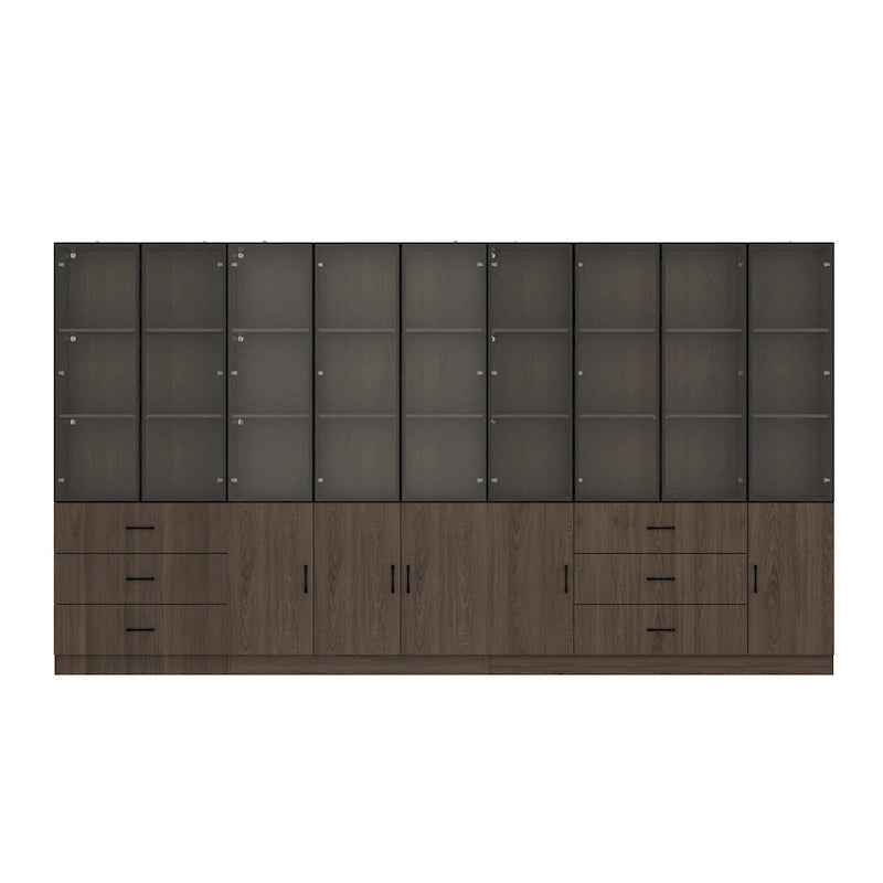 Aluminum and Glass Lighted Cabinet Customizable for Buffet/Bookshelf