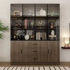 Aluminum and Glass Lighted Cabinet Customizable for Buffet/Bookshelf