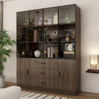 Aluminum and Glass Lighted Cabinet Customizable for Buffet/Bookshelf