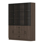 Aluminum and Glass Lighted Cabinet Customizable for Buffet/Bookshelf