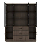 Aluminum and Glass Lighted Cabinet Customizable for Buffet/Bookshelf