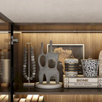 Aluminum and Glass Lighted Cabinet Customizable for Buffet/Bookshelf