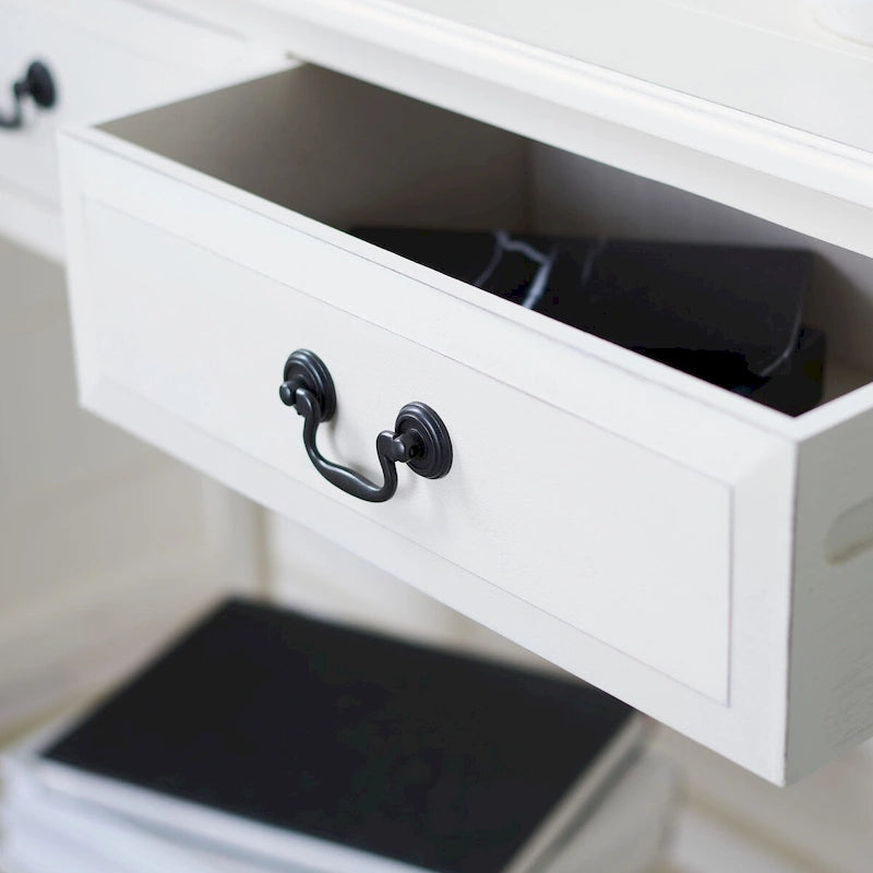 2-Drawer Console Table with Open Shelf, 35.5"W x 13"D x 29.5"H, Entryway Accent Table
