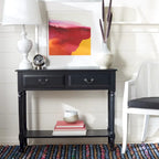 2-Drawer Console Table with Open Shelf, 35.5"W x 13"D x 29.5"H, Entryway Accent Table