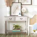 2-Drawer Console Table with Open Shelf, 35.5"W x 13"D x 29.5"H, Entryway Accent Table