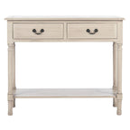 2-Drawer Console Table with Open Shelf, 35.5"W x 13"D x 29.5"H, Entryway Accent Table