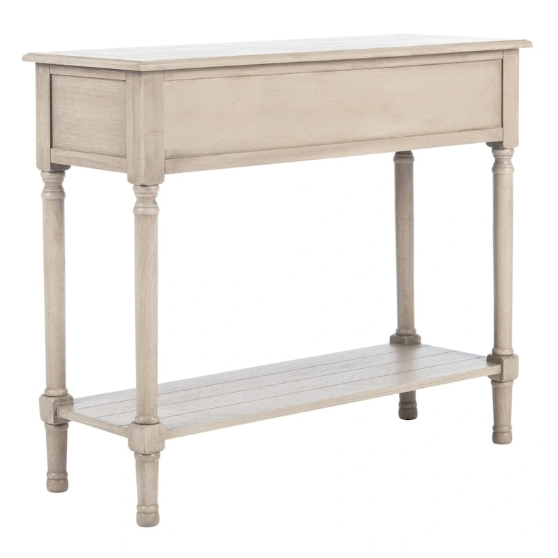 2-Drawer Console Table with Open Shelf, 35.5"W x 13"D x 29.5"H, Entryway Accent Table