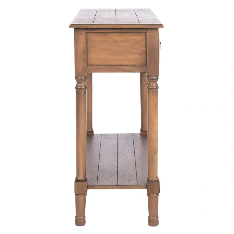 2-Drawer Console Table with Open Shelf, 35.5"W x 13"D x 29.5"H, Entryway Accent Table