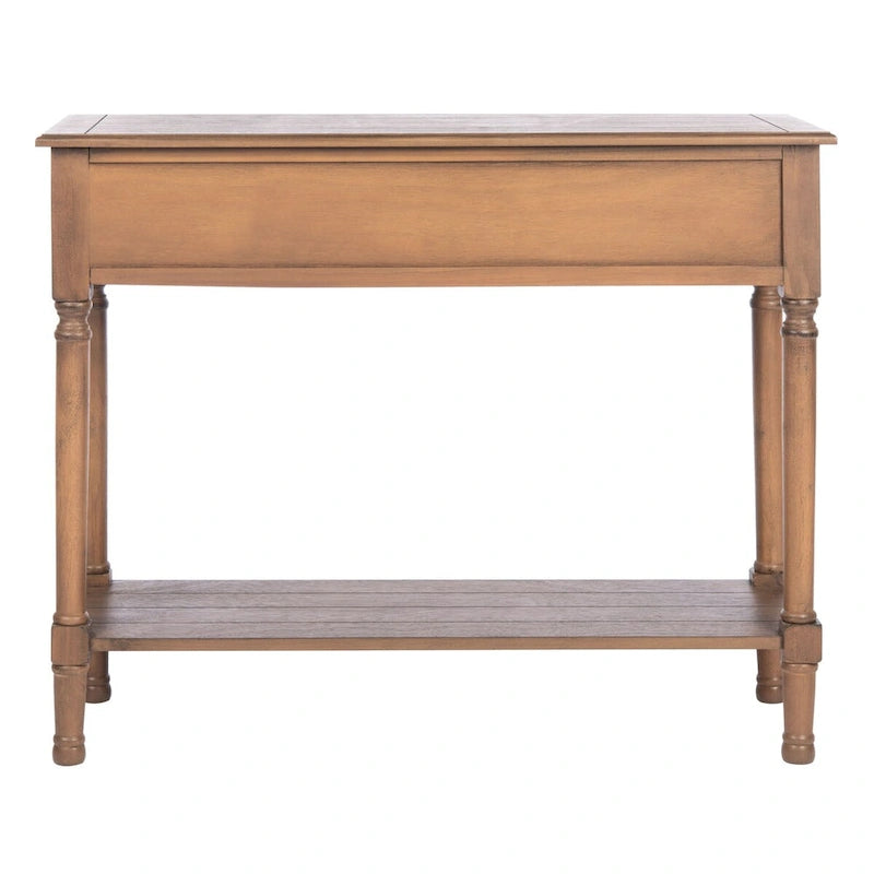 2-Drawer Console Table with Open Shelf, 35.5"W x 13"D x 29.5"H, Entryway Accent Table