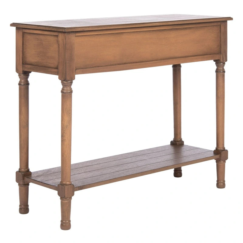 2-Drawer Console Table with Open Shelf, 35.5"W x 13"D x 29.5"H, Entryway Accent Table