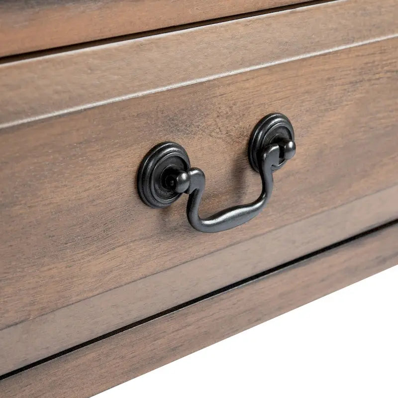 2-Drawer Console Table with Open Shelf, 35.5"W x 13"D x 29.5"H, Entryway Accent Table