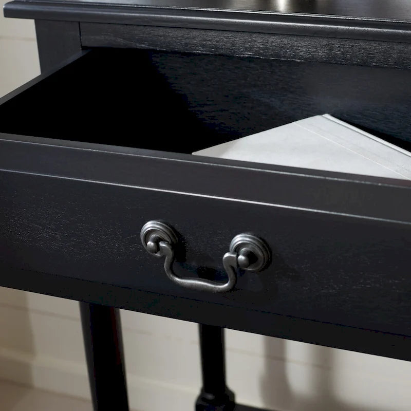 2-Drawer Console Table with Open Shelf, 35.5"W x 13"D x 29.5"H, Entryway Accent Table