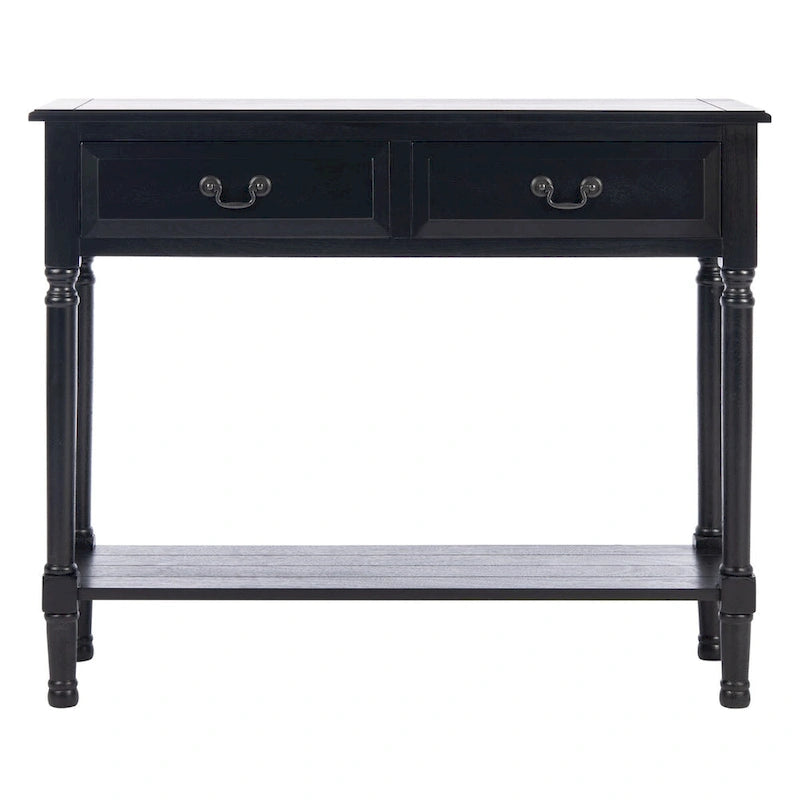2-Drawer Console Table with Open Shelf, 35.5"W x 13"D x 29.5"H, Entryway Accent Table