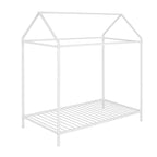 Twin Size Kids House Bed Frame, Metal Platform, Height Adjustable, 350 lb Capacity, No Box Spring
