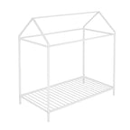 Twin Size Kids House Bed Frame, Metal Platform, Height Adjustable, 350 lb Capacity, No Box Spring