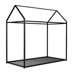 Twin Size Kids House Bed Frame, Metal Platform, Height Adjustable, 350 lb Capacity, No Box Spring