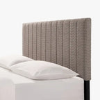 Queen Platform Bed with Tufted Boucle Upholstered Headboard, 800 lb Capacity, Grey/Cream White
