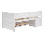 Twin Size Daybed with 2 Pull-Out Drawers & 3 Shelves, Wood Frame, Modern Storage Bed