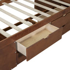 Twin Size Daybed with 2 Pull-Out Drawers & 3 Shelves, Wood Frame, Modern Storage Bed