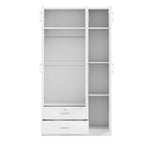 Mirror Wardrobe with 2 Drawers and Top Cabinet by
