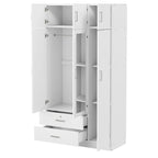Mirror Wardrobe with 2 Drawers and Top Cabinet by