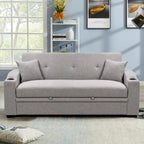 Convertible Sofa with Reclining Backrest, Cup Holders and Pillows