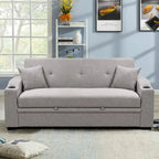 Convertible Sofa with Reclining Backrest, Cup Holders and Pillows