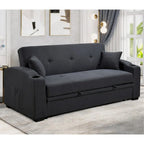 Convertible Sofa with Reclining Backrest, Cup Holders and Pillows