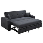Convertible Sofa with Reclining Backrest, Cup Holders and Pillows