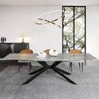 Extendable Sintered Stone Dining Table 78.74"–110.24", Seats 8–10, 4 Color Options, Metal Base