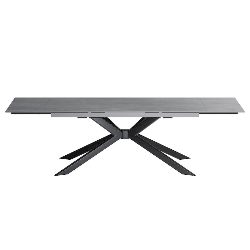Extendable Sintered Stone Dining Table 78.74"–110.24", Seats 8–10, 4 Color Options, Metal Base