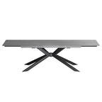 Extendable Sintered Stone Dining Table 78.74"–110.24", Seats 8–10, 4 Color Options, Metal Base