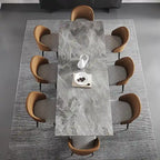 Extendable Sintered Stone Dining Table 78.74"–110.24", Seats 8–10, 4 Color Options, Metal Base