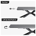 Extendable Sintered Stone Dining Table 78.74"–110.24", Seats 8–10, 4 Color Options, Metal Base
