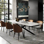 Extendable Sintered Stone Dining Table 78.74"–110.24", Seats 8–10, 4 Color Options, Metal Base