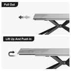 Extendable Sintered Stone Dining Table 78.74"–110.24", Seats 8–10, 4 Color Options, Metal Base