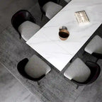 Extendable Sintered Stone Dining Table 78.74"–110.24", Seats 8–10, 4 Color Options, Metal Base