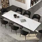 Extendable Sintered Stone Dining Table 78.74"–110.24", Seats 8–10, 4 Color Options, Metal Base