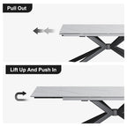 Extendable Sintered Stone Dining Table 78.74"–110.24", Seats 8–10, 4 Color Options, Metal Base