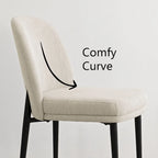 Upholstered Dining Chair Set of 2, Linen Blend Fabric, Foam Padded, Metal Legs, 4 Colors