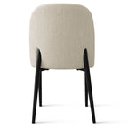 Upholstered Dining Chair Set of 2, Linen Blend Fabric, Foam Padded, Metal Legs, 4 Colors