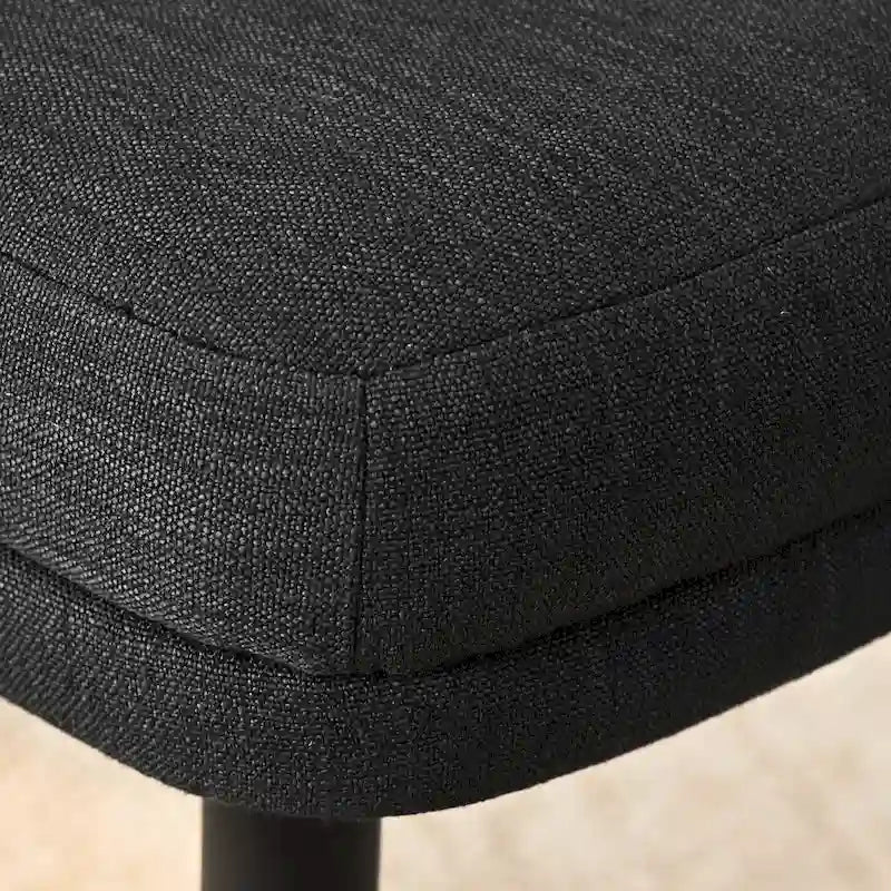 Upholstered Dining Chair Set of 2, Linen Blend Fabric, Foam Padded, Metal Legs, 4 Colors
