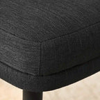 Upholstered Dining Chair Set of 2, Linen Blend Fabric, Foam Padded, Metal Legs, 4 Colors
