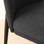 Upholstered Dining Chair Set of 2, Linen Blend Fabric, Foam Padded, Metal Legs, 4 Colors