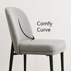Upholstered Dining Chair Set of 2, Linen Blend Fabric, Foam Padded, Metal Legs, 4 Colors