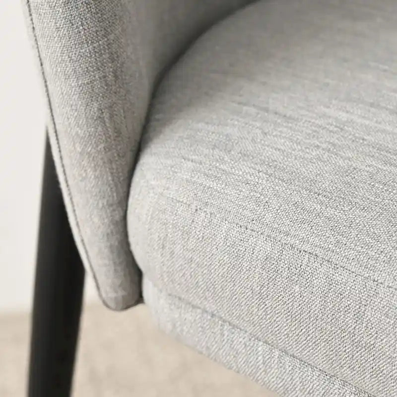 Upholstered Dining Chair Set of 2, Linen Blend Fabric, Foam Padded, Metal Legs, 4 Colors