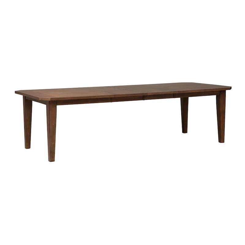 6-Piece Rectangular Dining Table Set with Bench, Rubberwood & Oak, Tobacco & Black Finish