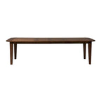 6-Piece Rectangular Dining Table Set with Bench, Rubberwood & Oak, Tobacco & Black Finish