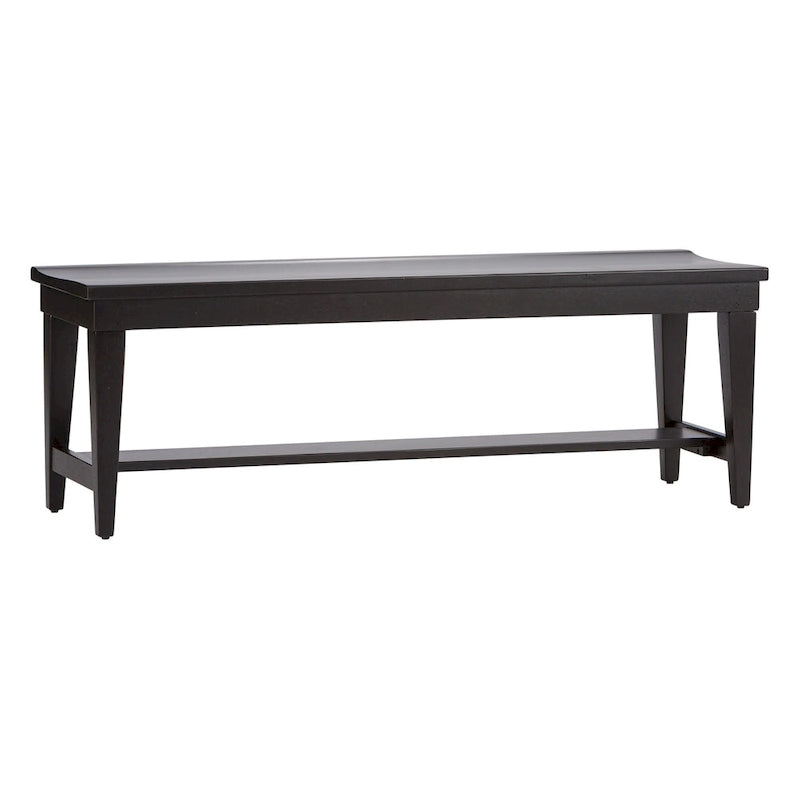 6-Piece Rectangular Dining Table Set with Bench, Rubberwood & Oak, Tobacco & Black Finish