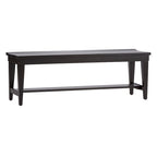 6-Piece Rectangular Dining Table Set with Bench, Rubberwood & Oak, Tobacco & Black Finish